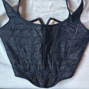 With Jean Black Crop Top